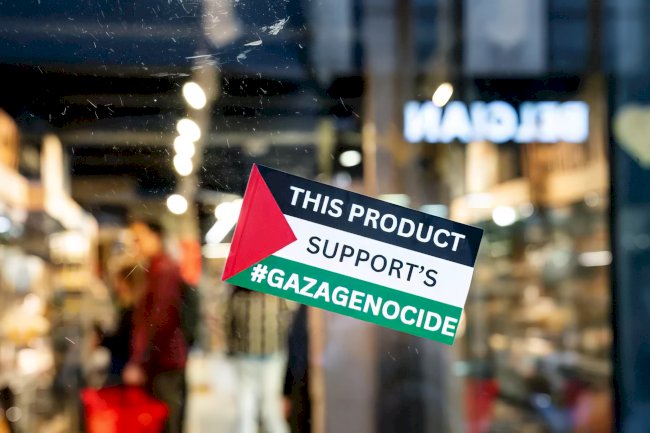 Belçika'da süpermarkette İsrail boykotu çağrısı: "Bu ürün soykırımı finanse ediyor"