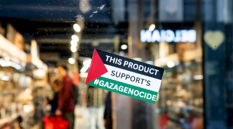Belçika'da süpermarkette İsrail boykotu çağrısı: "Bu ürün soykırımı finanse ediyor"