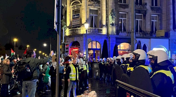 Anvers’te Pro-Filistin protestosu krize dönüştü: Koalisyon ortakları N-VA ve Vooruit belediye meclisinde çatıştı