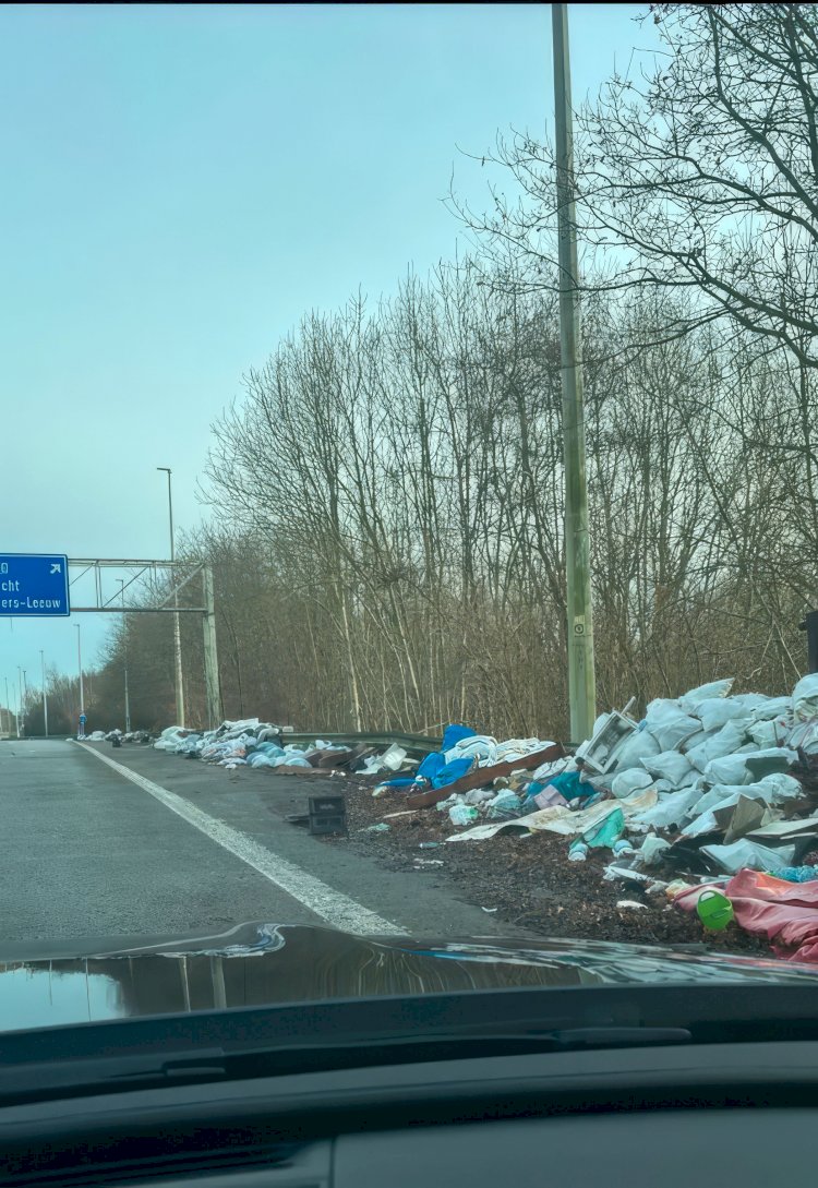 Brüksel çevre Yolu’ndaki 30 tonluk kaçak çöplük temizlendi