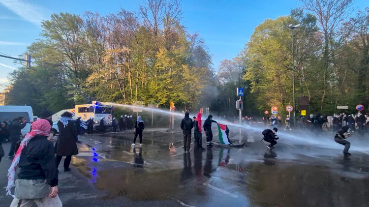 Brüksel’deki Filistin yanlısı gösteriye polis müdahalesi: Tazyikli su ve göz yaşartıcı gaz kullanıldı