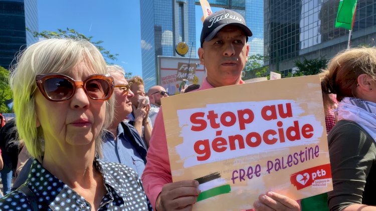 20.000 Kişi Brüksel'de Filistin için yürüdü: “Soykırıma sessiz kalmayın”