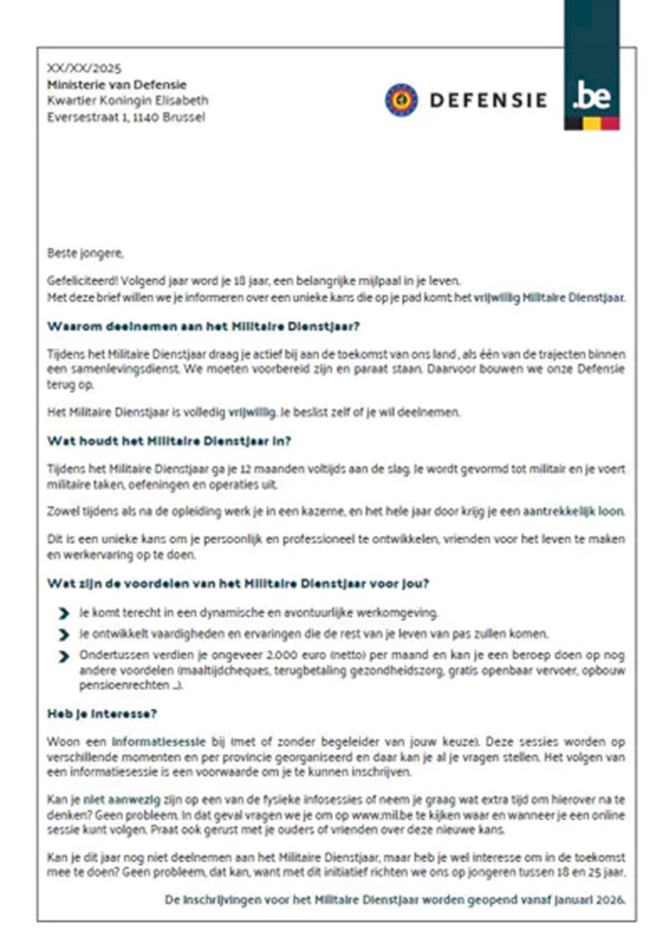 Belçika'da orduya gençlik seferberliği: 170 bin gence gönüllü askerlik mektubu gidiyor